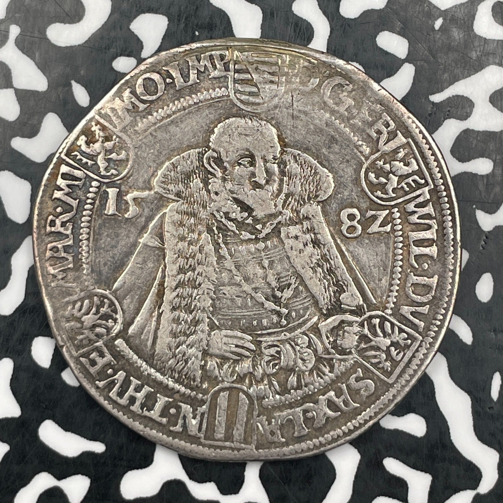 1582 Germany Saxe-Weimar 1 Thaler Lot#JM2020 Large Silver! DAV-9770
