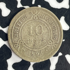 1895 British Honduras 10 Cents Lot#T8520 Silver! Low Mintage