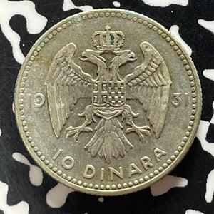 1931 Yugoslavia 10 Dinara Lot#T5085 Silver!