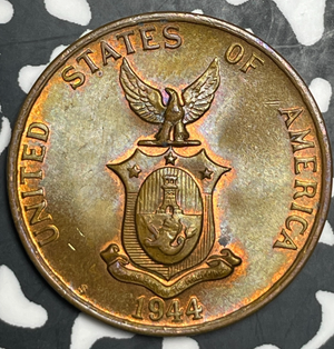 1944-S U.S. Philippines 1 Centavo Lot#T9089 High Grade! Beautiful!