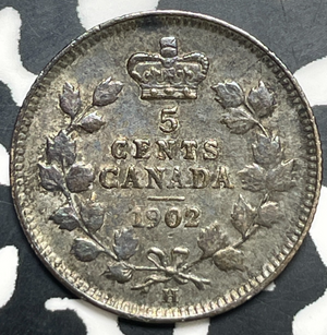 1902-H Canada 5 Cents Lot#C0290 Silver!