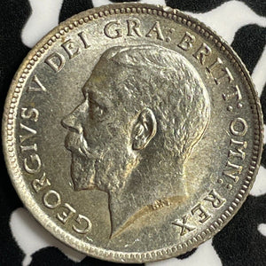 1921 Great Britain 6 Pence Sixpence Lot#D9720 Silver! High Grade! Beautiful!