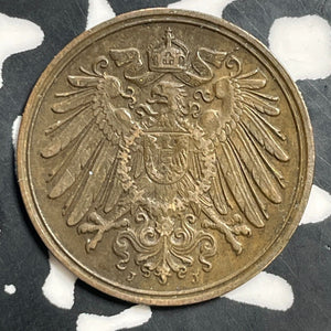 1910-J Germany 1 Pfennig Lot#E9037 Better Date