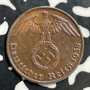1938-E Germany 1 Pfennig Lot#E9830 High Grade! Beautiful!