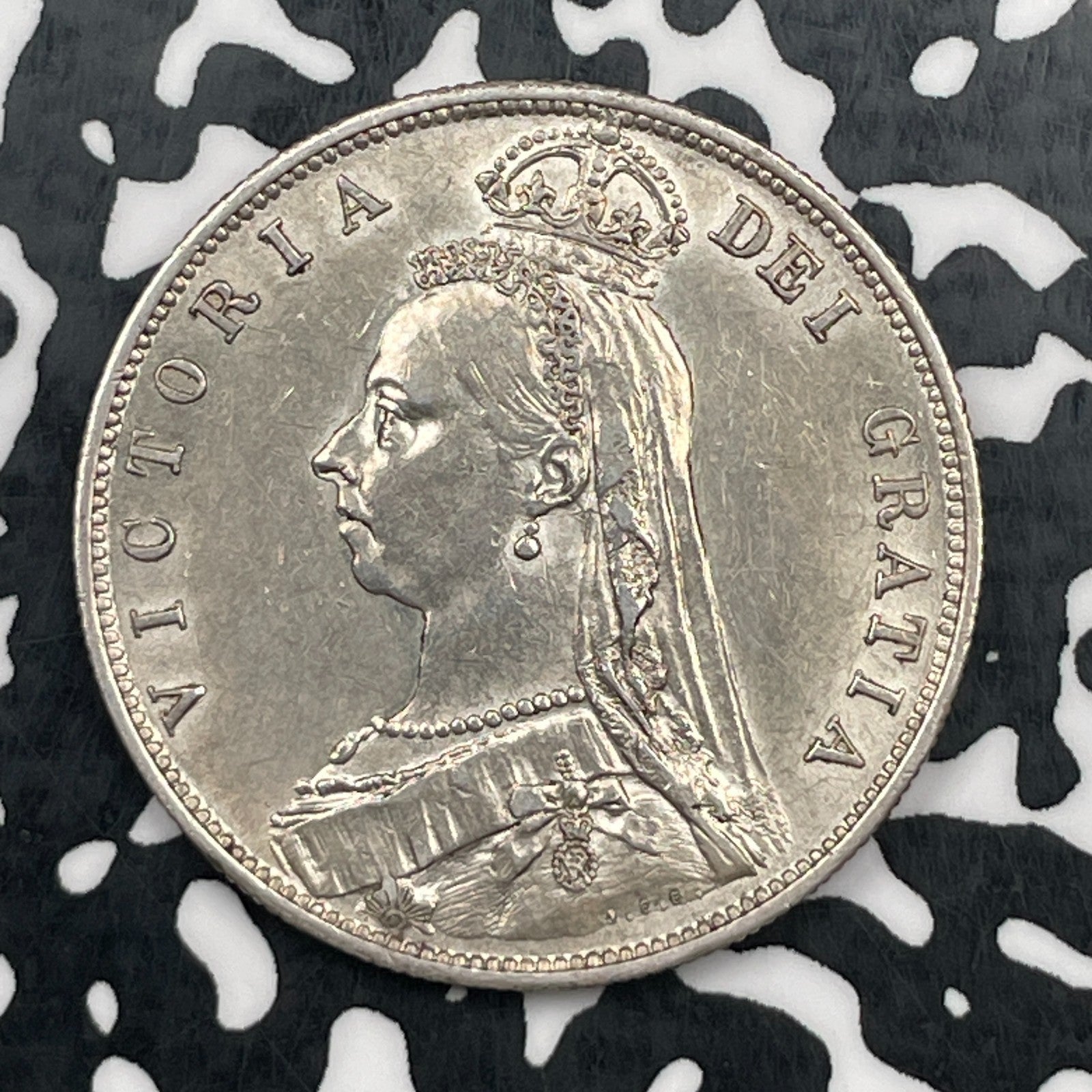 1887 Great Britain Victoria 1/2 Crown Lot#JM1838 Silver! Nice! KM#764
