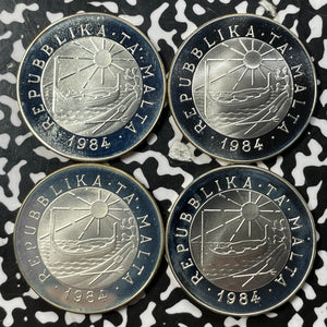 (1984-86) Malta 4x Coin Maritime History Mint Set Lot#B1986 Silver! With Case