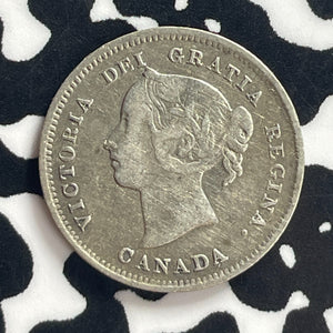 1886 Canada 5 Cents Lot#T7894 Silver! Large '6'