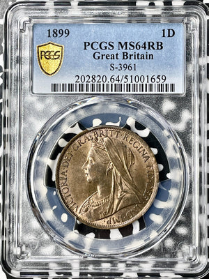 1899 Great Britain Victoria 1 Penny PCGS MS64RB Lot#G9831 Choice UNC! S-3961