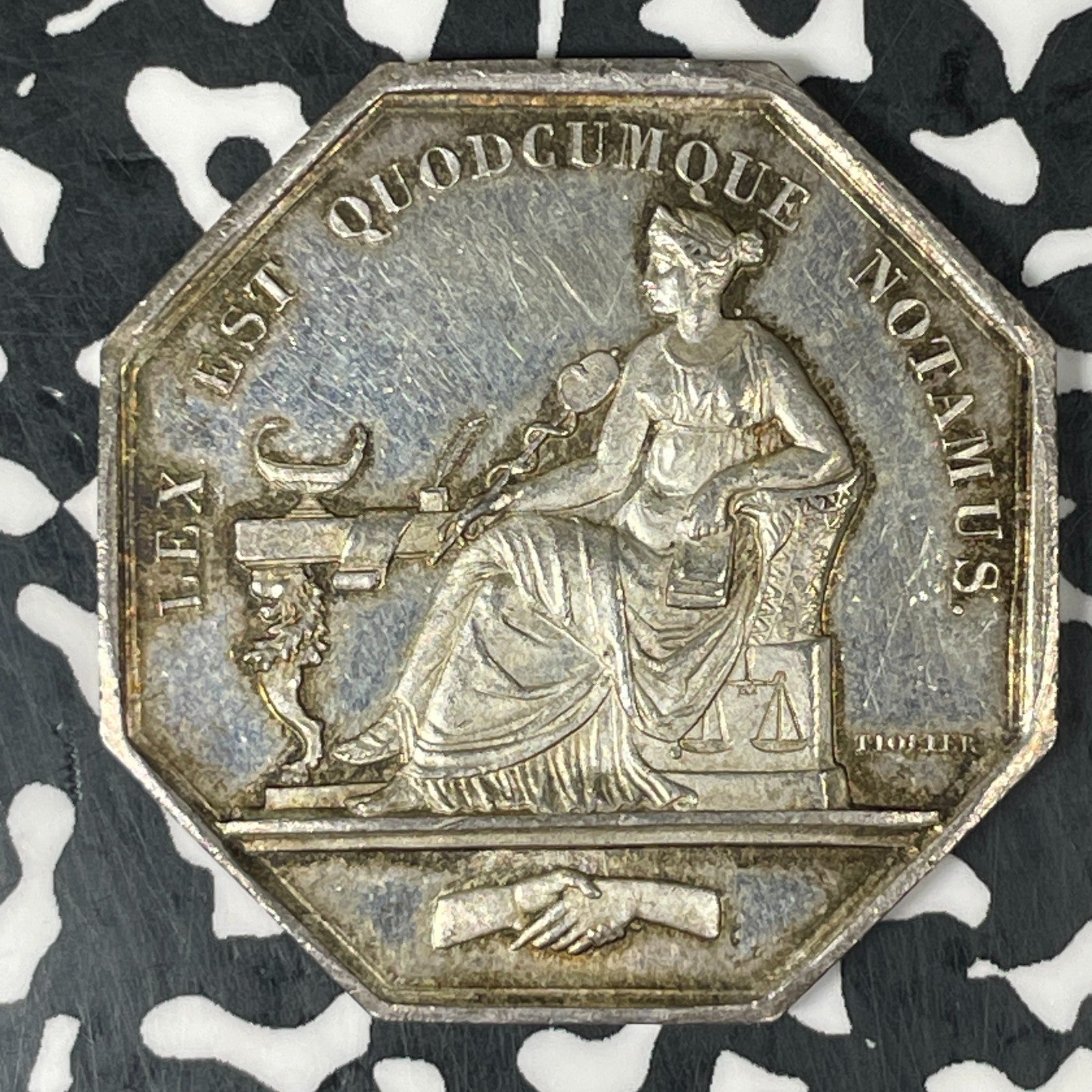 Undated France Notaries Of Bordeaux Jeton Lot#JM0551 Silver! 34mm