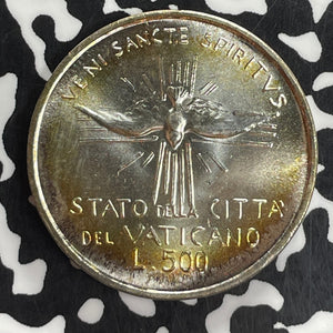 1978 Vatican City 500 Lire Lot#T8142 Silver! High Grade! Beautiful! KM#141