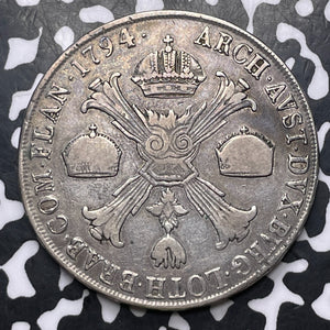 1794-M Italy Milan 1 Crocione Lot#JM8963 Large Silver!