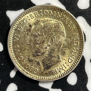 1943-D Australia 3 Pence Threepence Lot#E3764 Silver! High Grade! Beautiful!