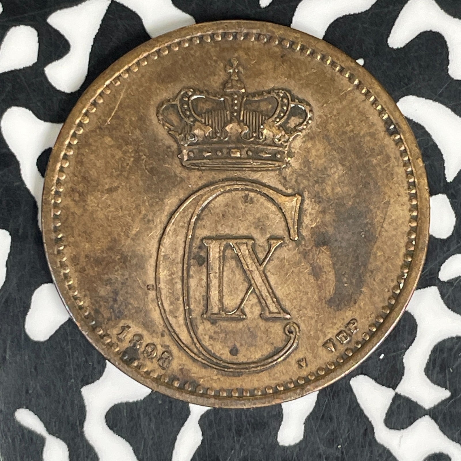 1898 Denmark 5 Ore Lot#C6117 Old Cleaning