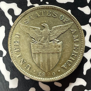 1920 U.S. Philippines 50 Centavos Lot#T5206 Silver!