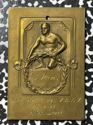 1926 Germany 1st Prize Sporting Award Plaque Lot#OV1204 50x72mm