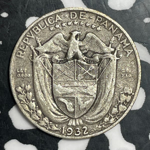 1932 Panama 1/10 Balboa Lot#T2881 Silver!