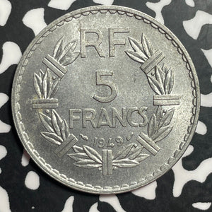 1949 France 5 Francs Lot#E7643 High Grade! Beautiful!