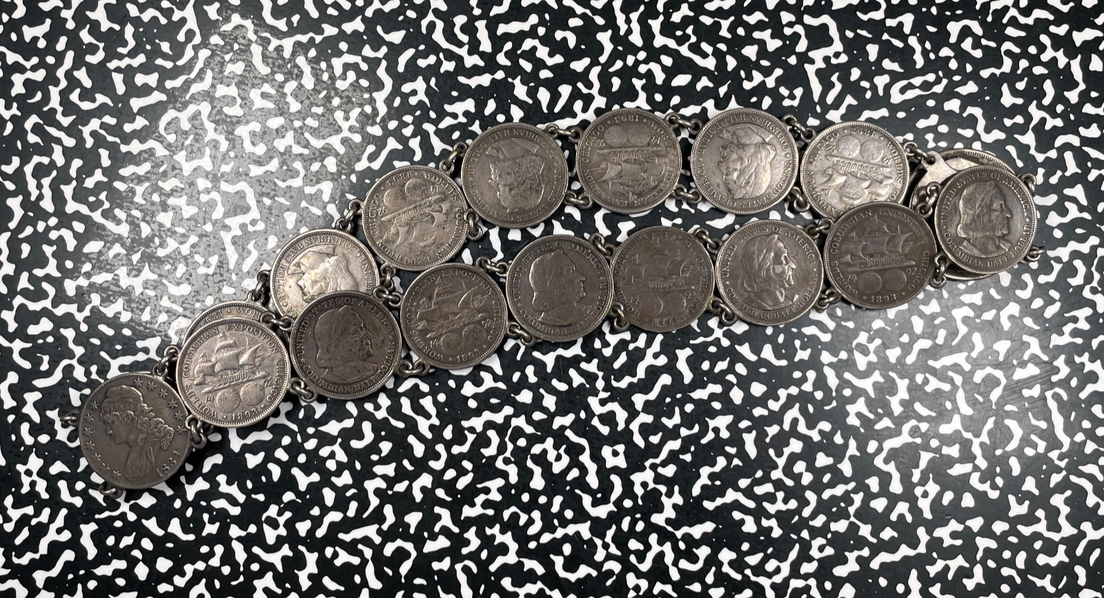 U.S. Handmade 50 Cents/Dollar Belt Made From U.S. Silver Coins Lot#B3572