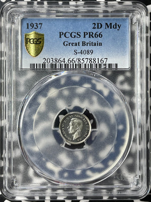 1937 Great Britain 4x Coin Maundy Set PCGS (PR65-66) Lot#MK85 Silver! Gem BU!