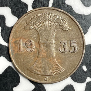 1935-J Germany 1 Pfennig Lot#T6246 Nice!