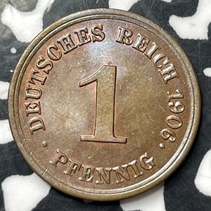 1906-E Germany 1 Pfennig Lot#E8891 High Grade! Beautiful!