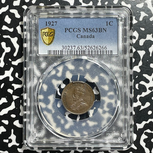 1927 Canada Small Cent PCGS MS63BN Lot#G995 Choice UNC!