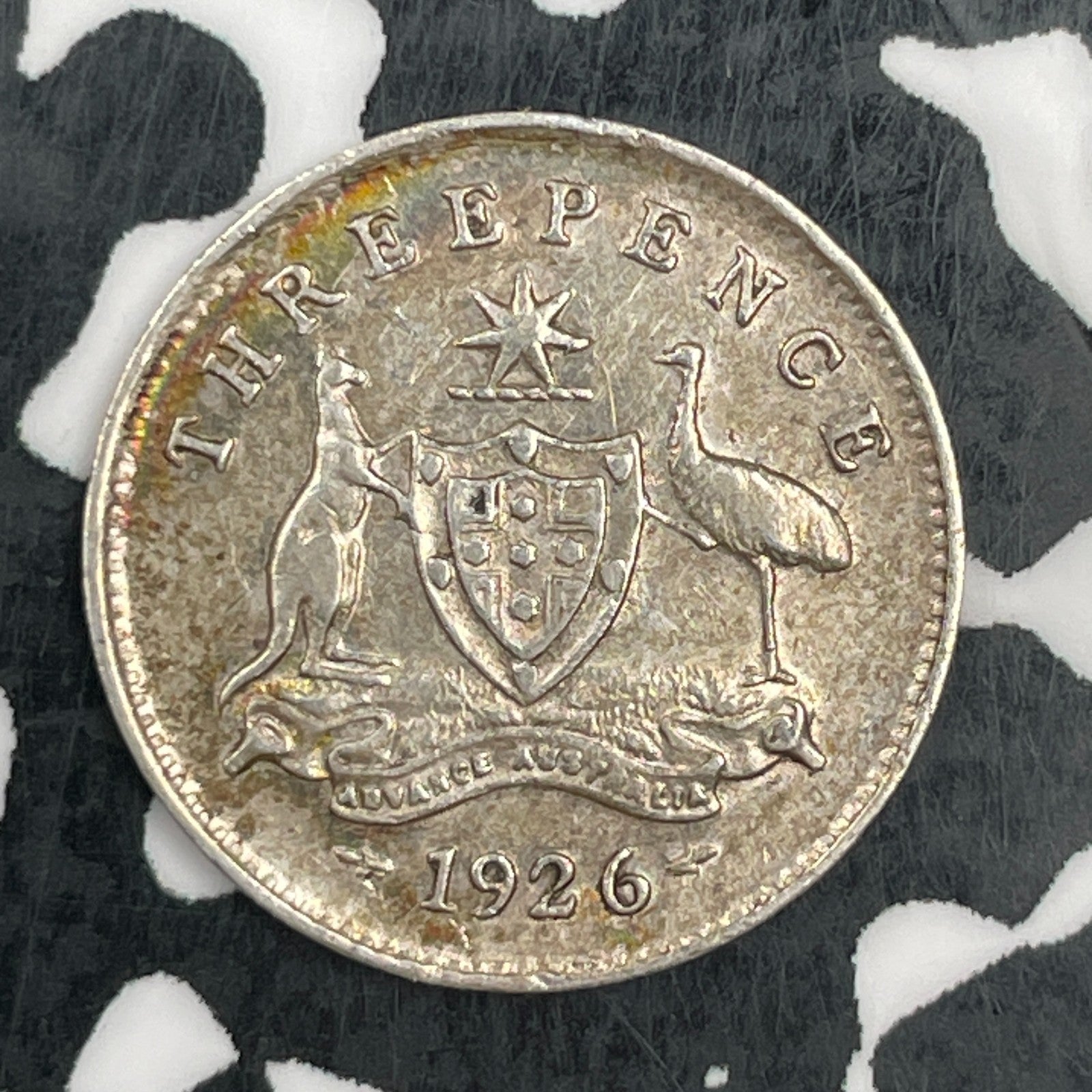 1926 Australia 3 Pence Threepence Lot#F8566 Silver!