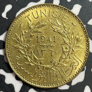 1941 Tunisia 2 Francs Lot#E7560 High Grade! Beautiful!