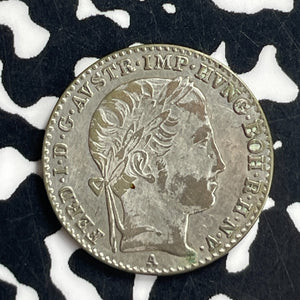 1847-A Austria 3 Kreuzer Lot#T7089 Silver! Nice!