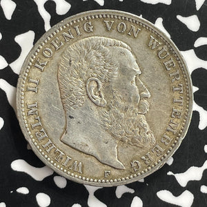 1909-F Germany Wurttemberg 3 Mark Lot#C0049 Silver!