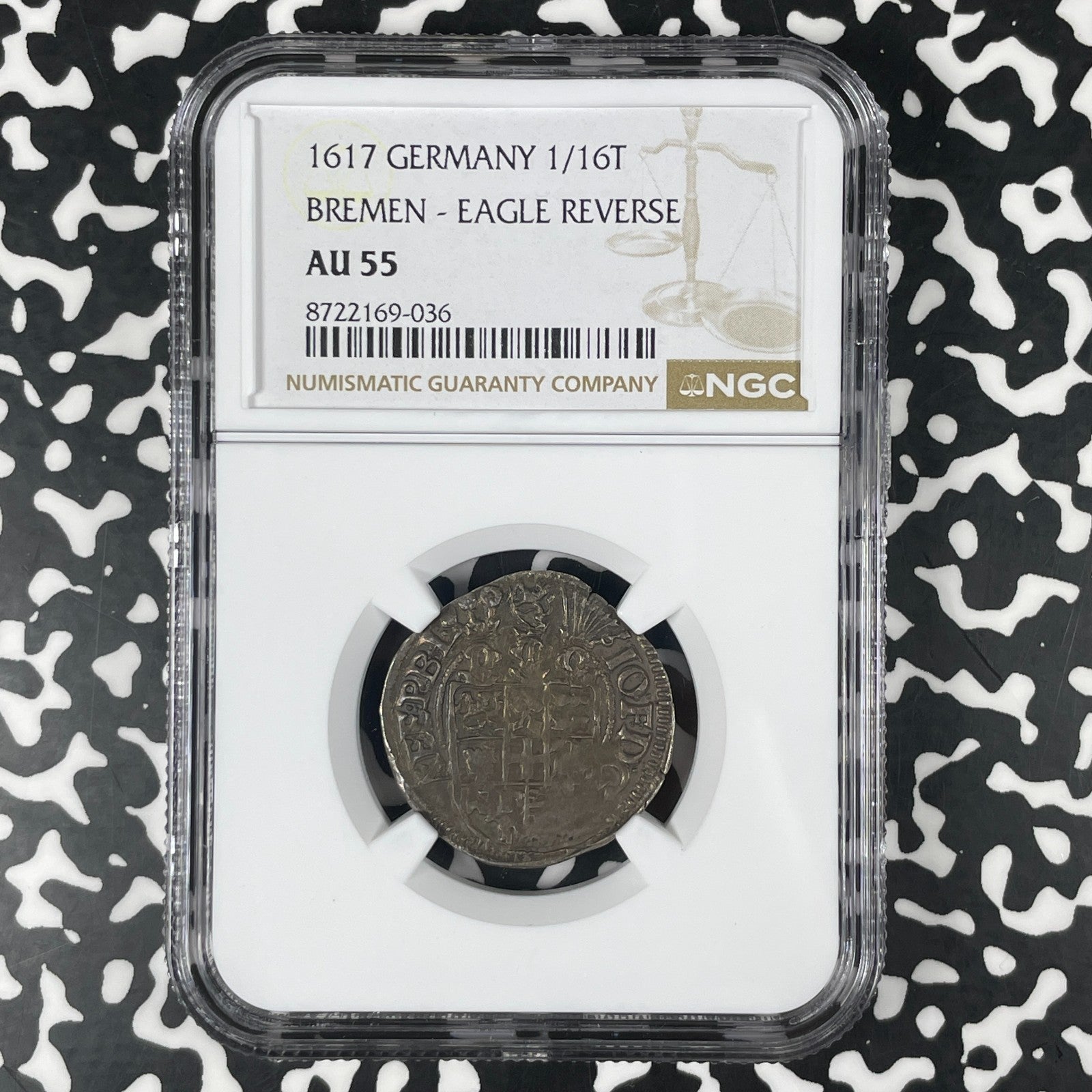 1617 Germany Bremen 1/16 Thaler NGC AU55 Lot#G1791 Silver! Solo Top Graded!