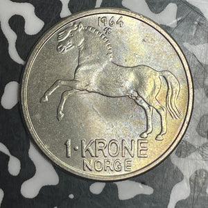 1964 Norway 1 Krone Lot#T6314 High Grade! Beautiful!