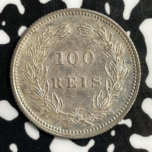 1893 Portugal 100 Reis Lot#E1535 Silver! High Grade! Beautiful!