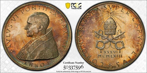 1963 Vatican City Pope Paul VI Coronation Medal PCGS SP63 Lot#G7956 Silver!