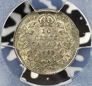 1932 Canada 10 Cents PCGS AU58 Lot#G046 Silver!
