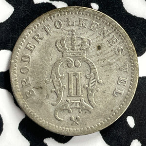 1876 Norway 10 Ore Lot#T9804 Silver!