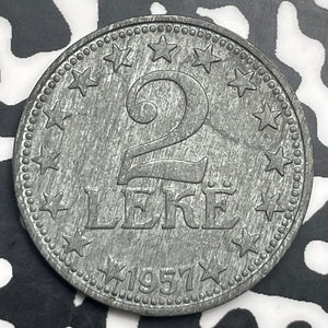 1957 Albania 2 Leke Lot#C0900 High Grade! Beautiful!