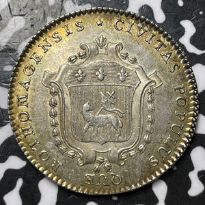 Undated France Louis XVI City Of Rothomagens Jeton Lot#JM6859 Silver! 31mm