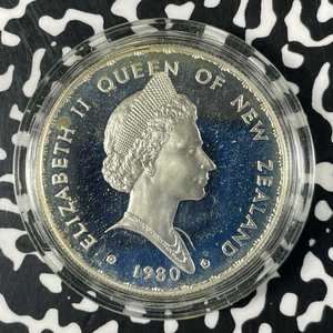 1980 New Zealand $1 Dollar Lot#B2586 Silver! Proof! With Box