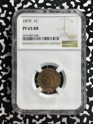1879 U.S. Indian Head Small Cent NGC PR65RB Lot#G864 Gem BU! Proof! 3,200 Minted