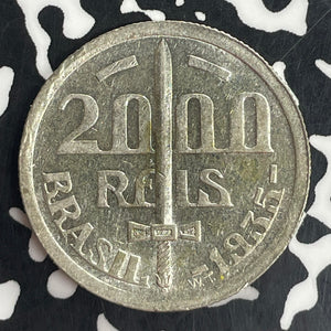 1935 Brazil 2000 Reis Lot#T8218 Silver! High Grade! Beautiful!