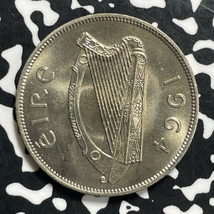 1964 Ireland 1/2 Crown Half Crown Lot#C0625 High Grade! Beautiful!