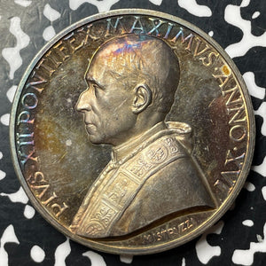 1954 Vatican City Pope Pius XII Marian Year Opening Medal Lot#JM8618 Silver!