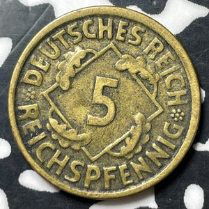 1924-A Germany 5 Pfennig (69 Available) (1 Coin Only)