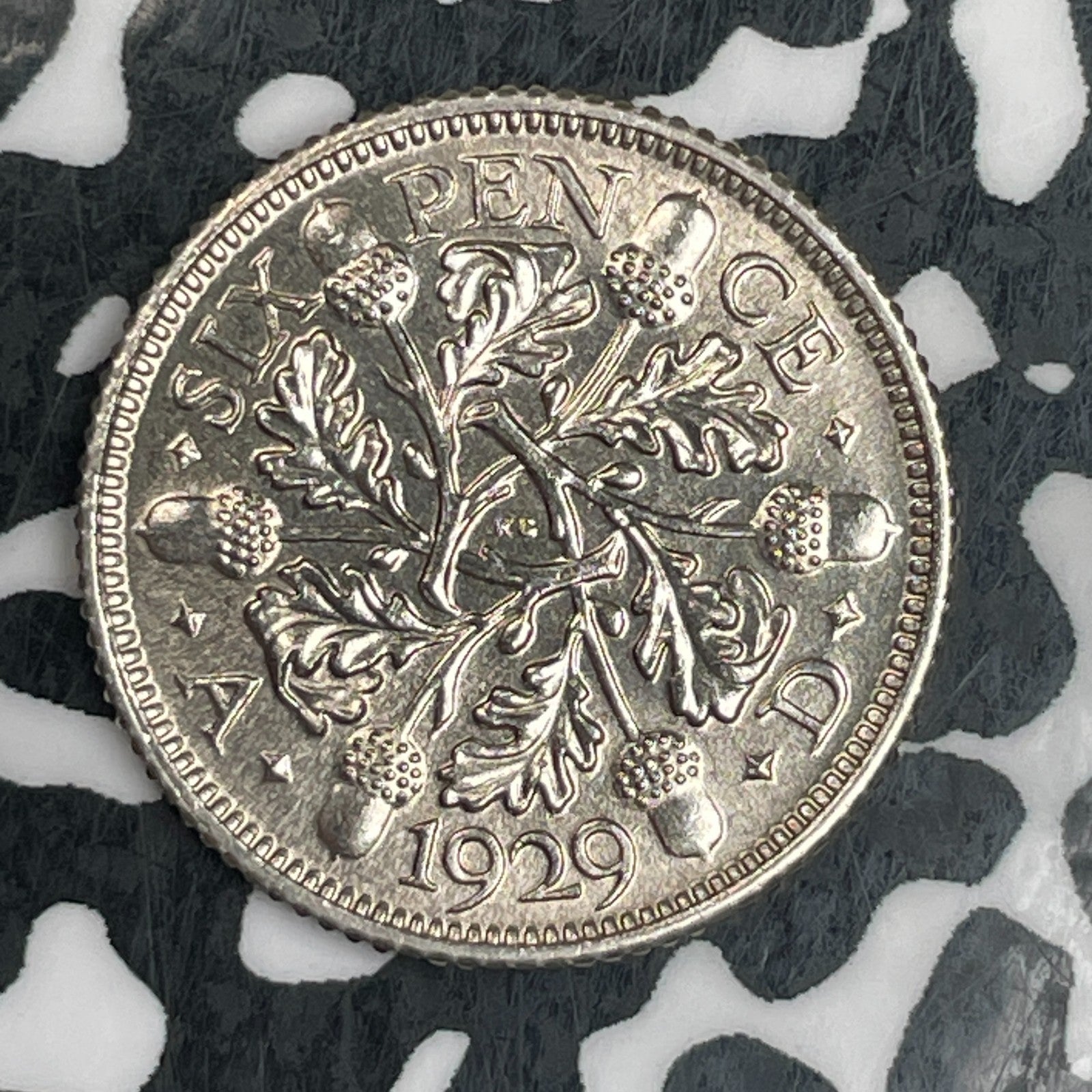 1929 Great Britain 6 Pence Sixpence Lot#N0676 Silver! High Grade! Beautiful!
