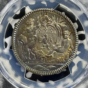 1776 France Lyon Mathieu Rast Jeton PCGS MS63 Lot#G1007 Silver! Feuardent-10670