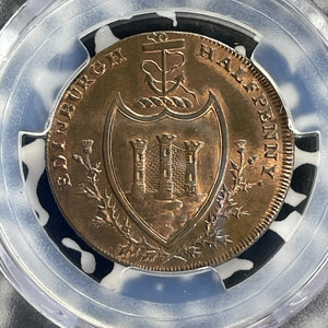 1792 Scotland Edinburgh 1/2 Penny Conder Token PCGS MS64RB Lot#G754 DH#44
