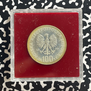 1977 Poland Henryk Sienkiewicz 100 Zlotych In Plastic Case Lot#OV1570 Silver!
