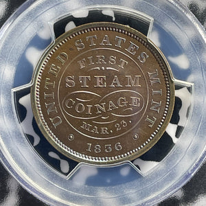 1836 U.S. Mint 1st Steam Coinage Medal PCGS PR65BN Lot#G956 Beautiful Toning!