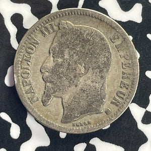 1868 France 1 Franc Lot#T8757 Silver!